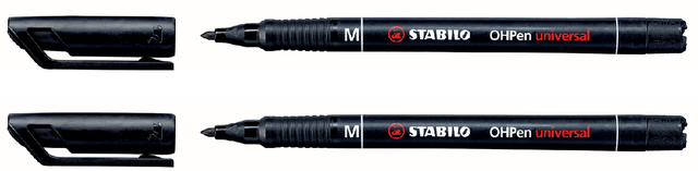 Viltstift STABILO OHpen 843/46 permanent rond medium zwart afbeelding