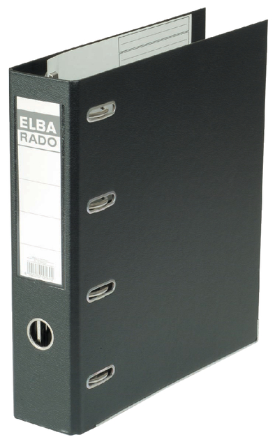 Ordner Elba Rado Plast 75mm bank 2 mechanieken zwart PVC afbeelding