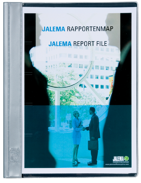 Rapportenmap Djois met snelhechter en dekplaatje A4 grijs afbeelding