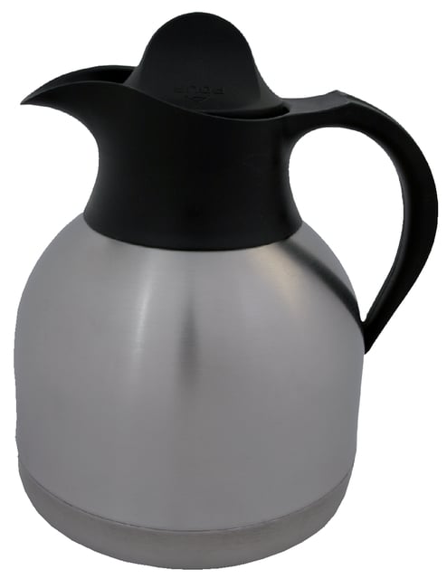 Thermoskan IEZZY koffiekan 1liter roestvrijstaal zwarte dop afbeelding