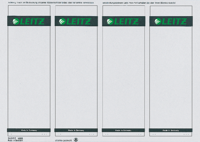 Rugetiket Leitz breed/kort 62x192mm zelfklevend wit 100 stuks afbeelding
