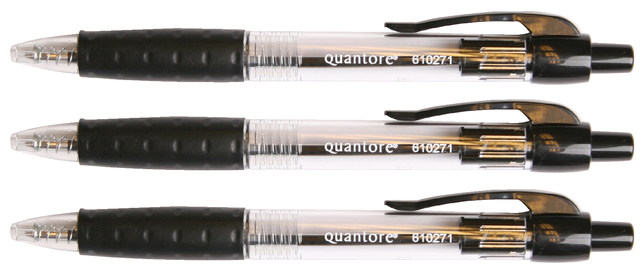 Balpen Quantore Grip drukknop zwart medium — Foto 2 van 2