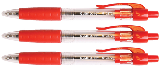 Balpen Quantore Grip drukknop rood medium afbeelding