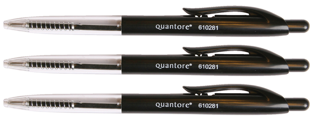 Balpen Quantore drukknop zwart medium afbeelding