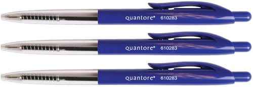 Balpen Quantore drukknop blauw medium