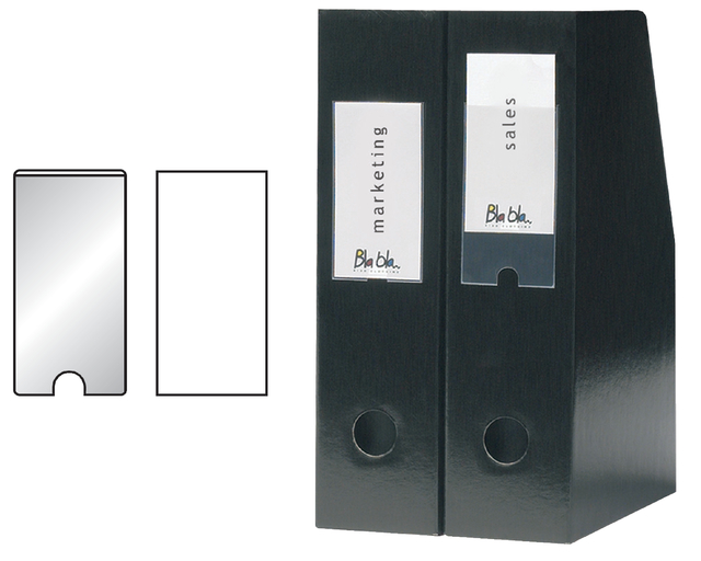 Etikethouder Djois 55x150mm zelfklevend transparant 6 stuks afbeelding