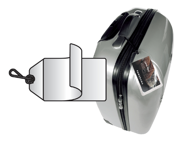 Label bagage Djois 3L 11120 72x123mm met nylonkoord transparant 10 stuks afbeelding