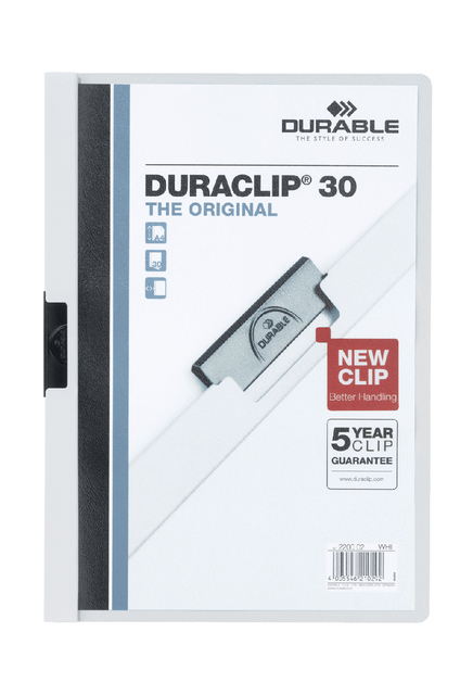 Klemmap Durable Duraclip A4 3mm 30 vellen wit afbeelding