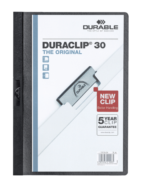 Klemmap Durable Duraclip A4 3mm 30 vellen zwart afbeelding