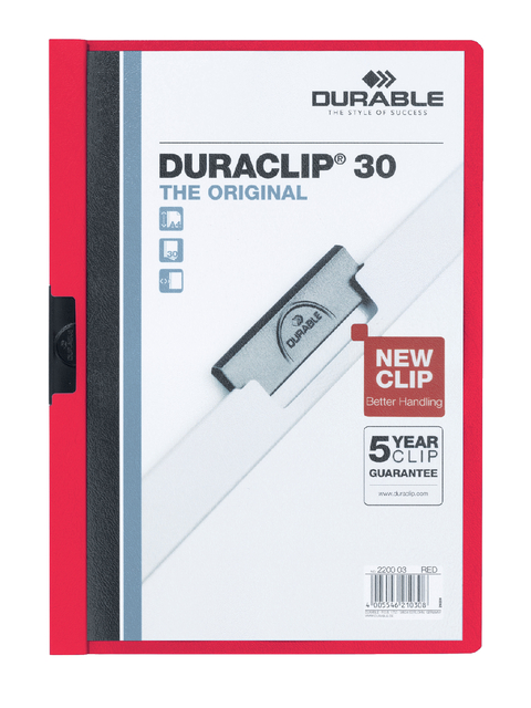Klemmap Durable Duraclip A4 3mm 30 vellen rood afbeelding