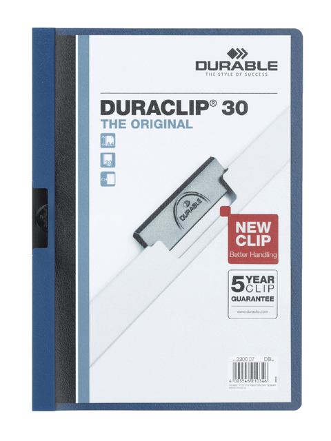 Klemmap Durable Duraclip A4 3mm 30 vellen blauw afbeelding
