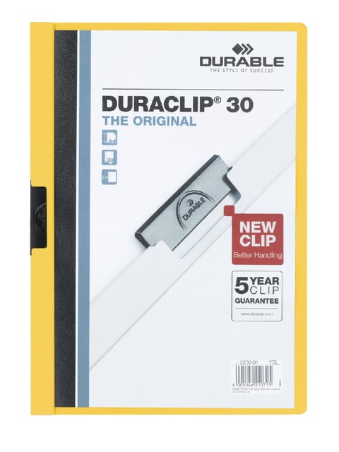 Klemmap Durable Duraclip A4 3mm 30 vellen geel afbeelding