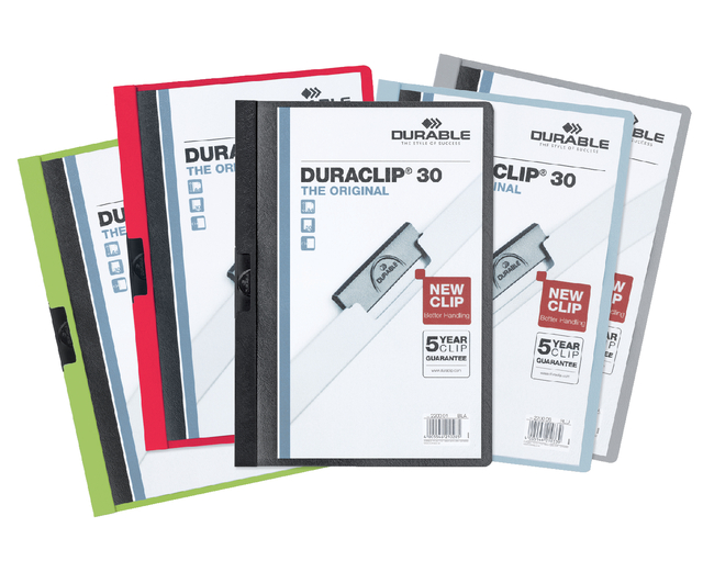 Klemmap Durable Duraclip A4 3mm 30 vellen assorti afbeelding