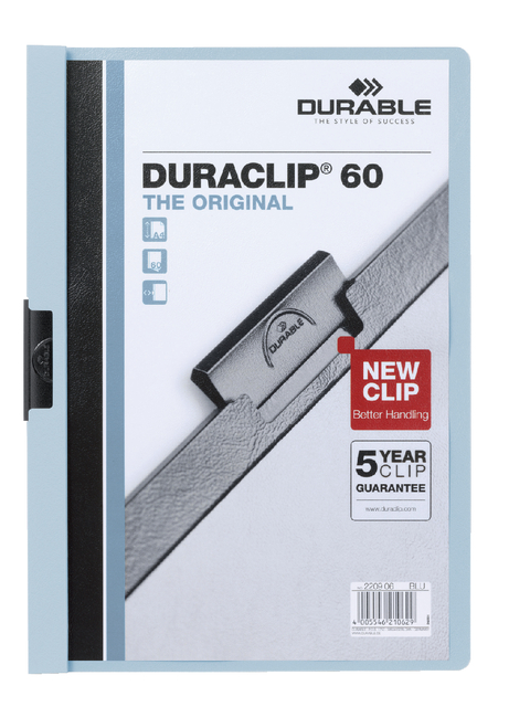 Klemmap Durable Duraclip A4 6mm 60 vellen blauw afbeelding