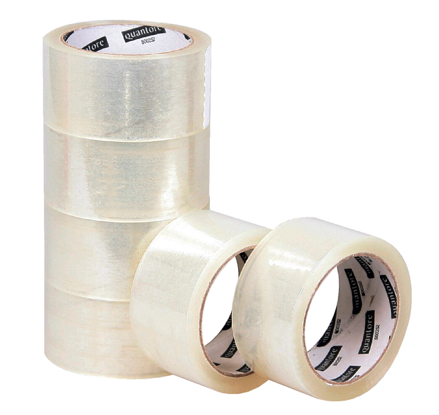 Verpakkingstape Quantore 50mmx60m PP transparant 6 rollen afbeelding