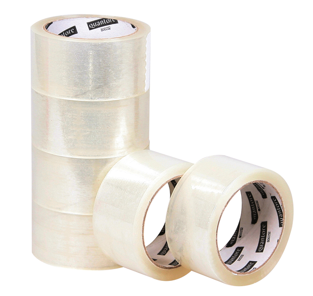 Verpakkingstape Quantore 50mmx60m PP transparant 6 rollen afbeelding