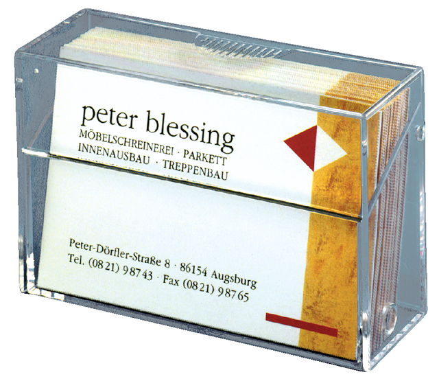 Visitekaartbox Sigel VA110 voor 100 kaarten 86x56mm acryl glashelder afbeelding