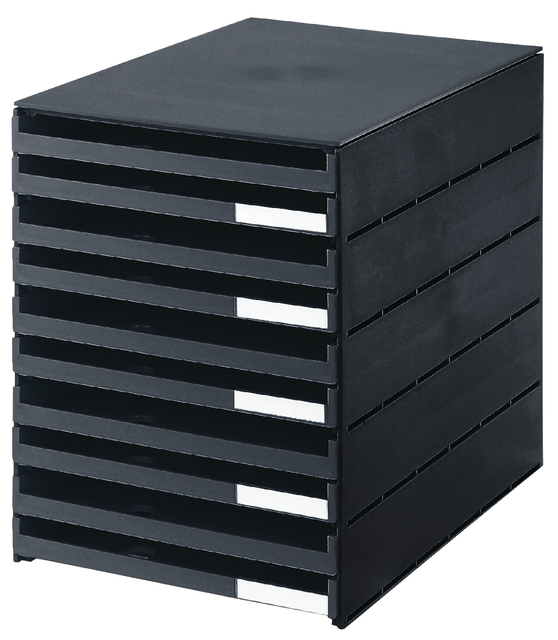Ladenbox Styroval 10 laden zwart open afbeelding