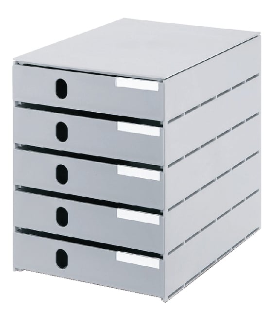 Ladenbox Styroval 5 laden grijs gesloten afbeelding