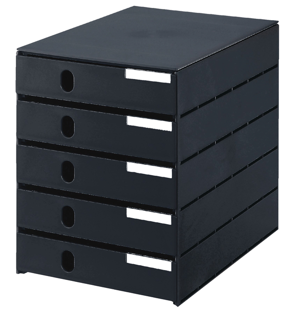 Ladenbox Styroval 5 laden zwart gesloten afbeelding