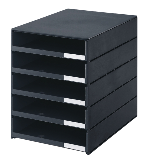 Ladenbox Styroval 5 laden open zwart afbeelding