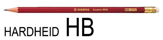 Potlood STABILO Swano grafiet 4906 HB met gumtop afbeelding