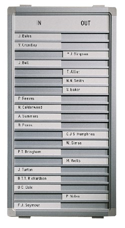 Aan-afwezigheidsbord Legamaster 540x260mm 20 namen