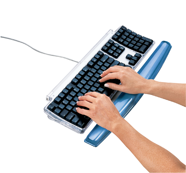 Polssteun toetsenbord Fellowes Crystals gel transparant blauw afbeelding
