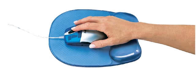 Muismat met polssteun Fellowes Crystals gel transparant blauw afbeelding