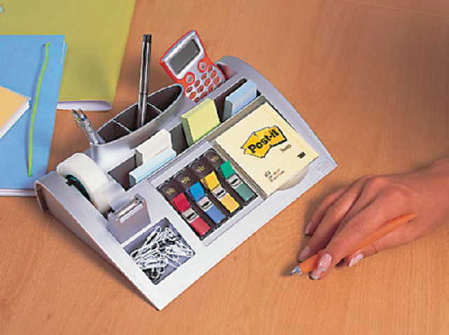 Bureau organiser Post-it C50 zilvergrijs incl inhoud — Foto 2 van 2