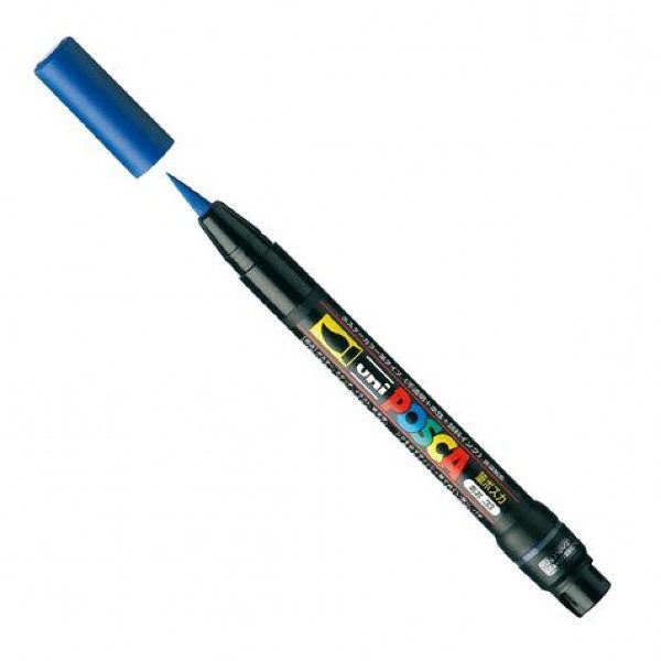 Brushverfstift Posca PCF350 1-10mm donkerblauw afbeelding