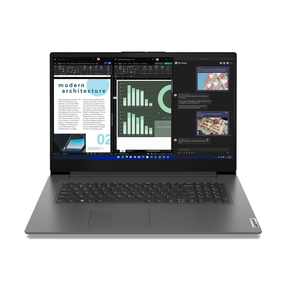 Lenovo V17 G4 IRU Intel® Core™ i5 i5-13420H 43,9 cm (17.3") Full HD 16 GB DDR4-SDRAM 512 GB SSD Wi-Fi 6 (802.11ax) Windows 11 Pro Grijs afbeelding