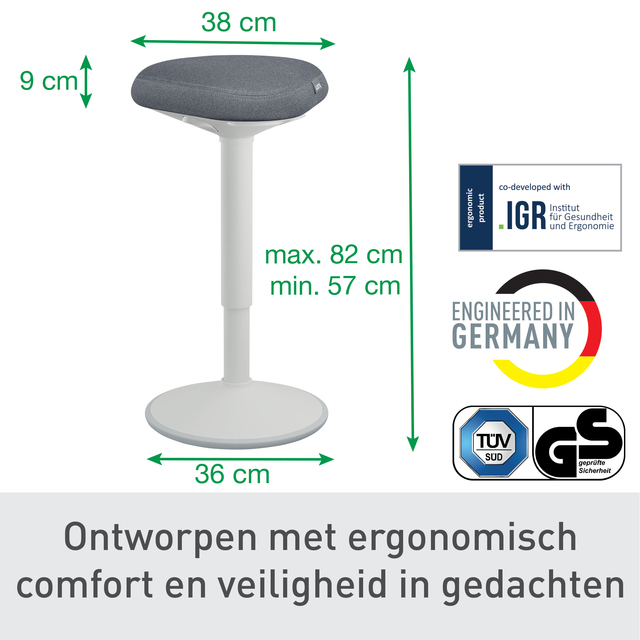Leitz Ergo Comfortabele Stakruk Lichtgrijs — Foto 2 van 2