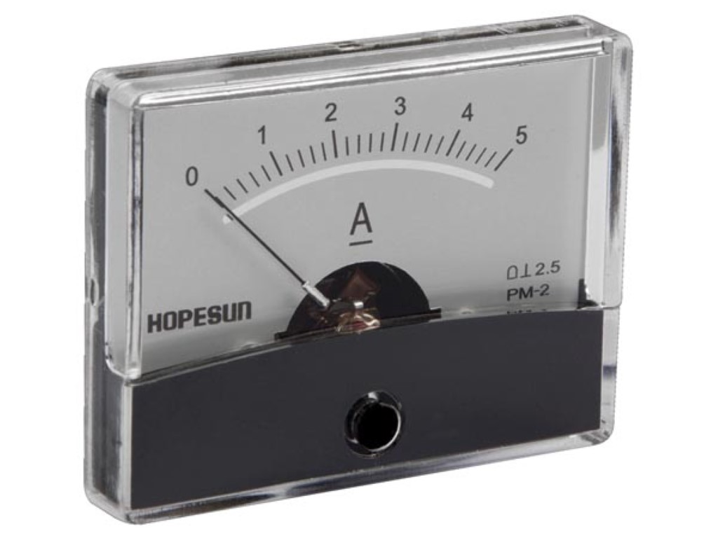 ANALOGE PANEELMETER VOOR DC STROOMMETINGEN 5A DC / 60 x 47mm afbeelding