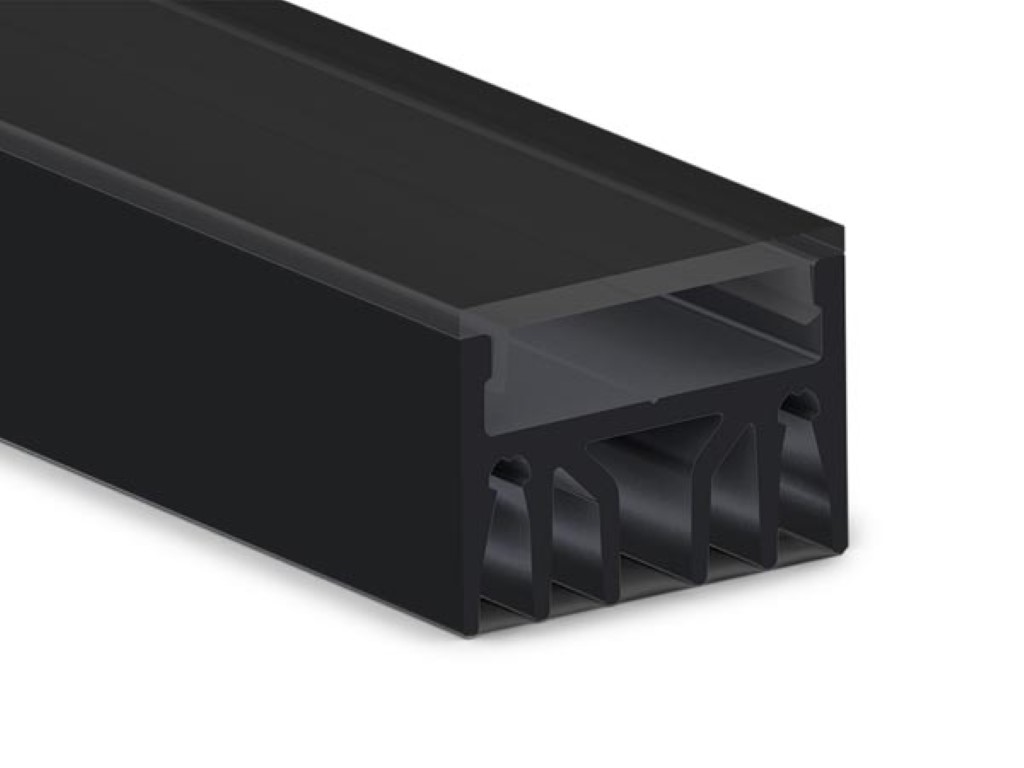HIGH PERFORMANCE PROFIEL VOOR LEDSTRIP - 2 m - ZWART - PREMIUM KWALITEIT