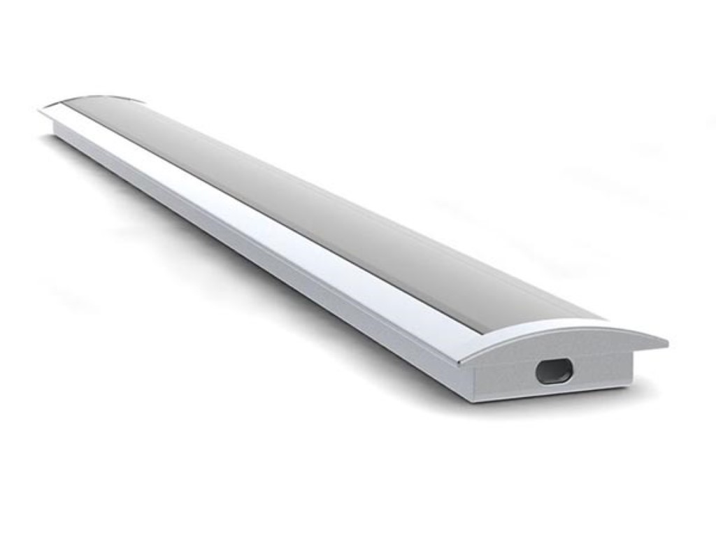 RECESSED SLIMLINE 8 mm - ALUMINIUM-INBOUWPROFIEL VOOR LEDSTRIP - GEANODISEERD ALUMINIUM - ZILVER - 2 m
