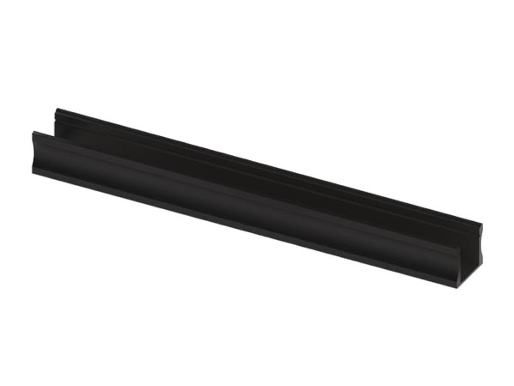 SLIMLINE 15 mm - ALUMINIUM PROFIEL VOOR LEDSTRIP - GEANODISEERD ZWART - 2 m afbeelding