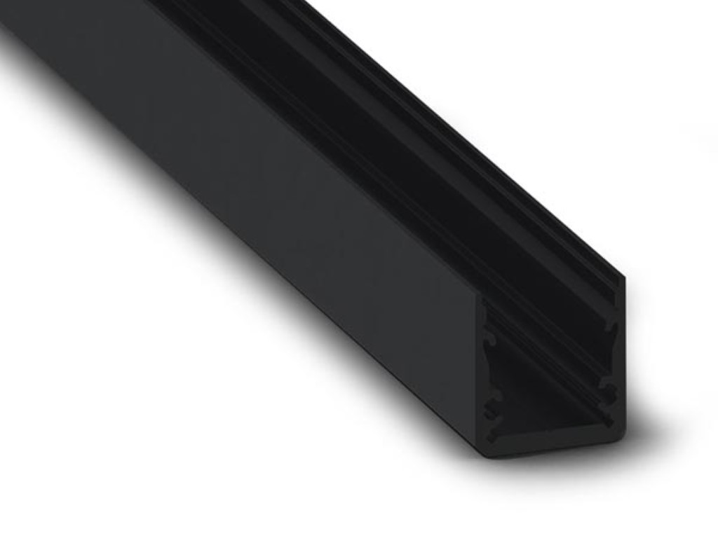SLIMLINE 15 FL - ALUMINIUM PROFIEL VOOR LEDSTRIP - HIGH EFFICIENCY - ZWART - PREMIUM KWALITEIT afbeelding