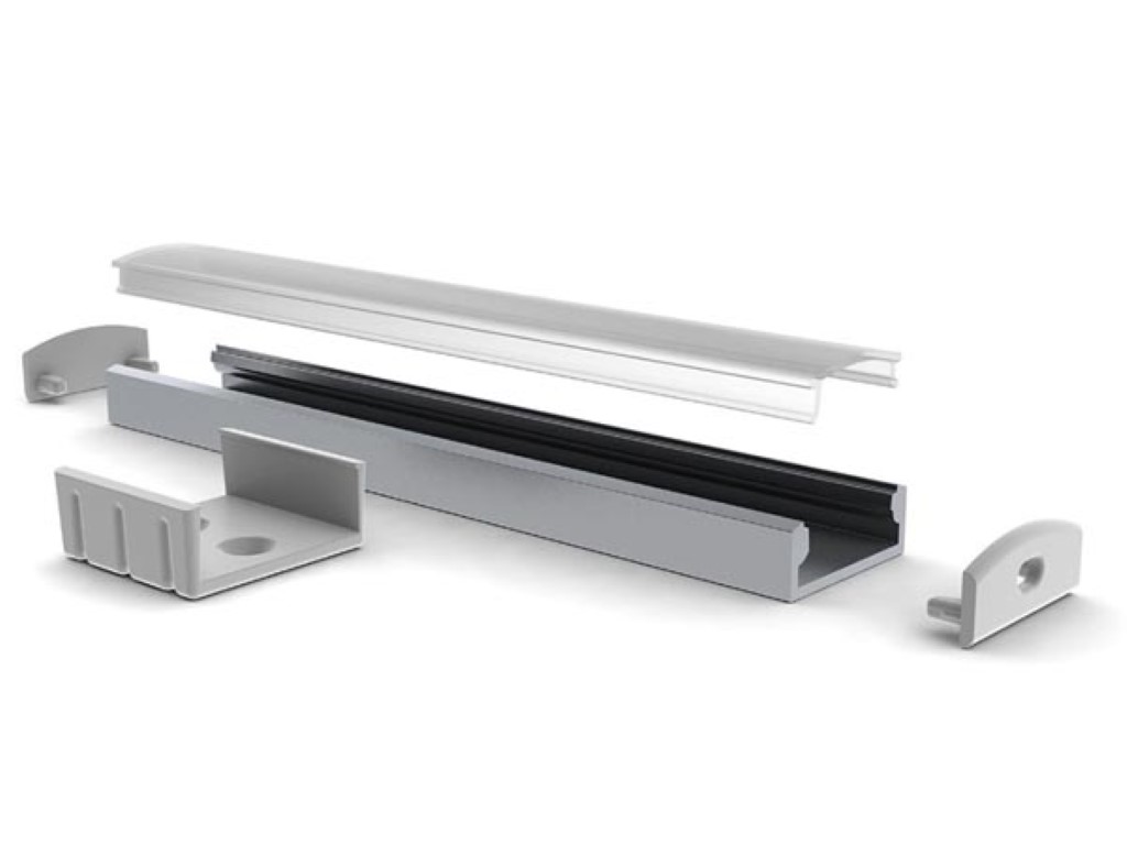 SLIMLINE WIDE - 8 mm - ALUMINIUMPROFIEL VOOR LEDSTRIP - GEANODISEERD ALUMINIUM - ZILVER - 2 m afbeelding