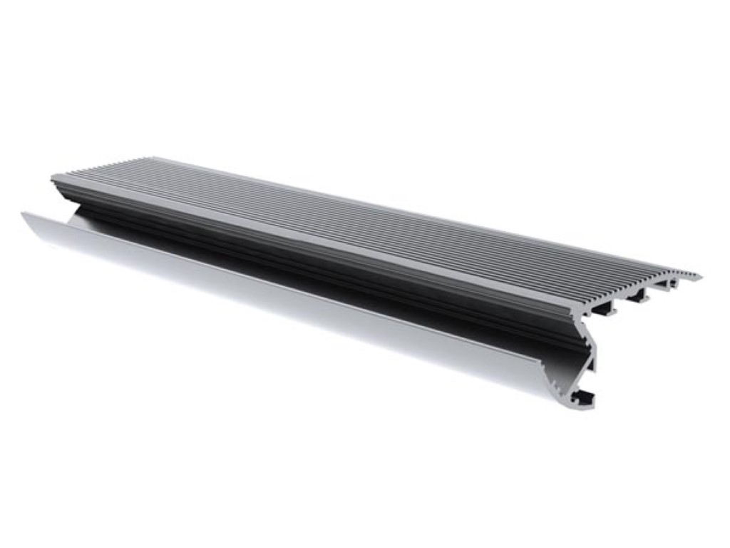 ALU-STAIR - ALUMINIUMPROFIEL VOOR LEDSTRIP - TRAPPEN - GEANODISEERD ALUMINIUM - ZILVER - 2 m afbeelding