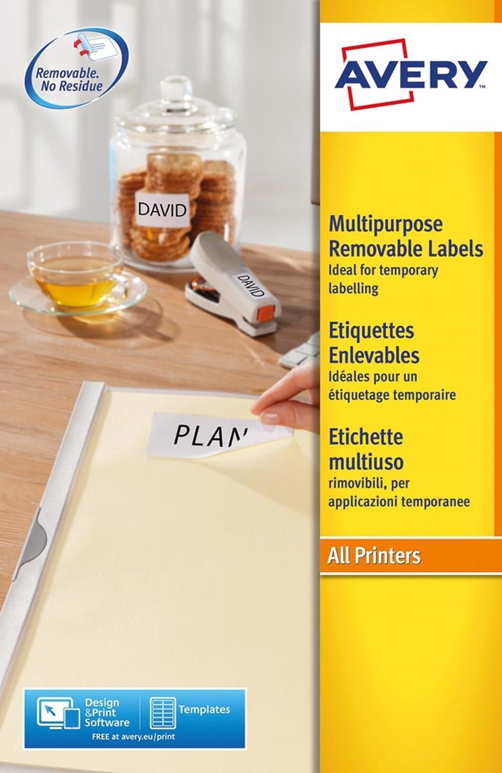 Etiket Avery L4733REV-25 99.1x139mm afneembaar wit 100stuks afbeelding