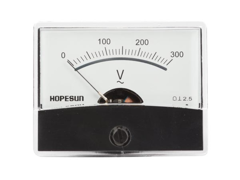 ANALOGE PANEELMETERVOOR AC SPANNINGSMETINGEN 300V AC / 60 x 47mm afbeelding