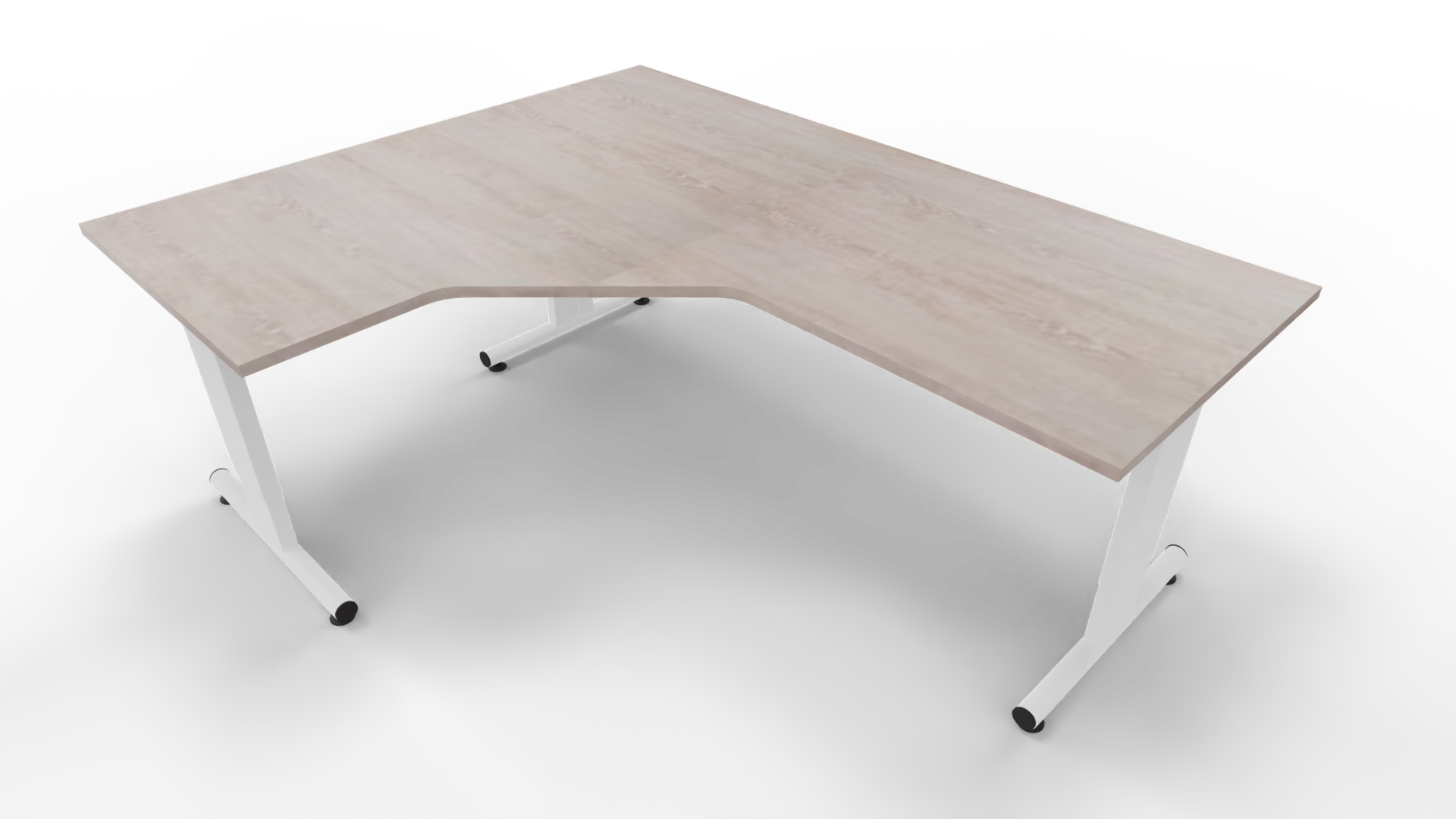 Hoekbureau 3331 - Wit - Eiken Robson - 200 x 80/160 x 80 cm. - Links afbeelding