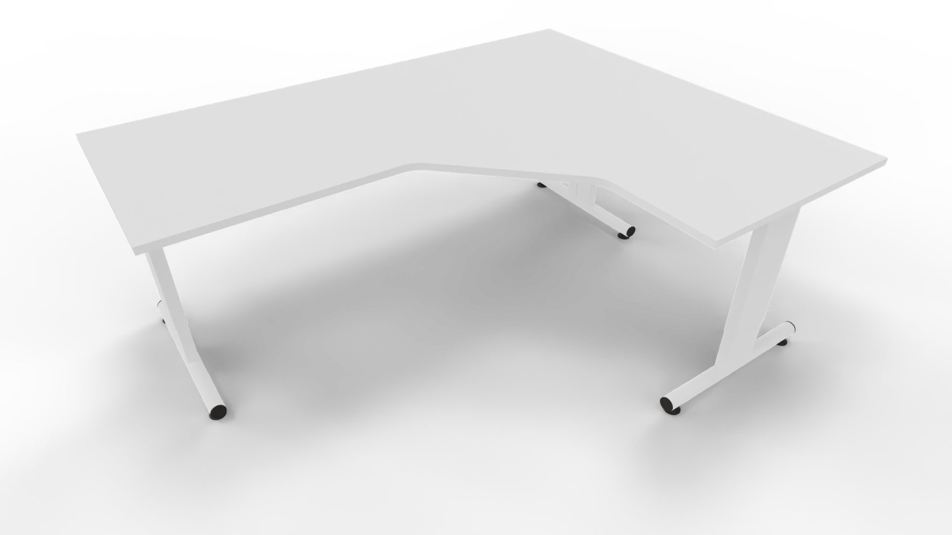 Hoekbureau 3331 - Wit - Wit - 200 x 80/160 x 80 cm. - Rechts afbeelding