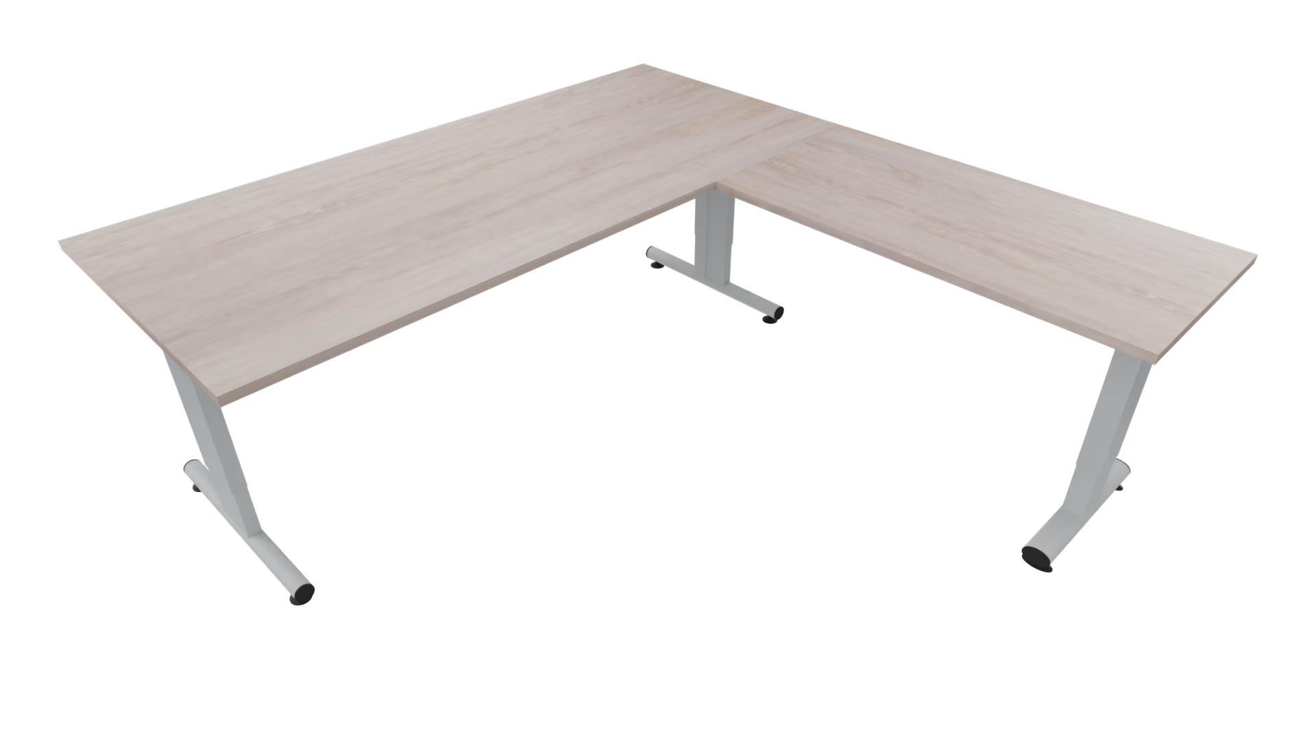 Hoekbureau 3331 smal - 200 x 90/60 x 120 cm. - Alu - Eiken Robson afbeelding