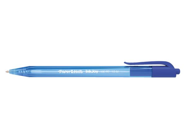 Balpen Paper Mate Inkjoy 100RT medium blauw valuepack 80+20 gratis afbeelding