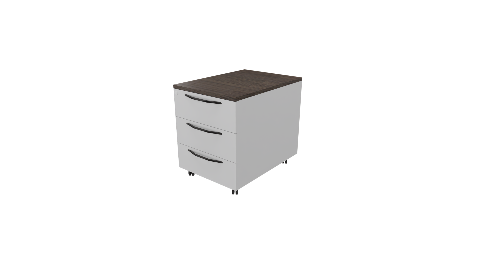 Verrijdbaar ladenblok 11511 - 44 x 60 x 58 cm. - Alu - Eiken donker afbeelding