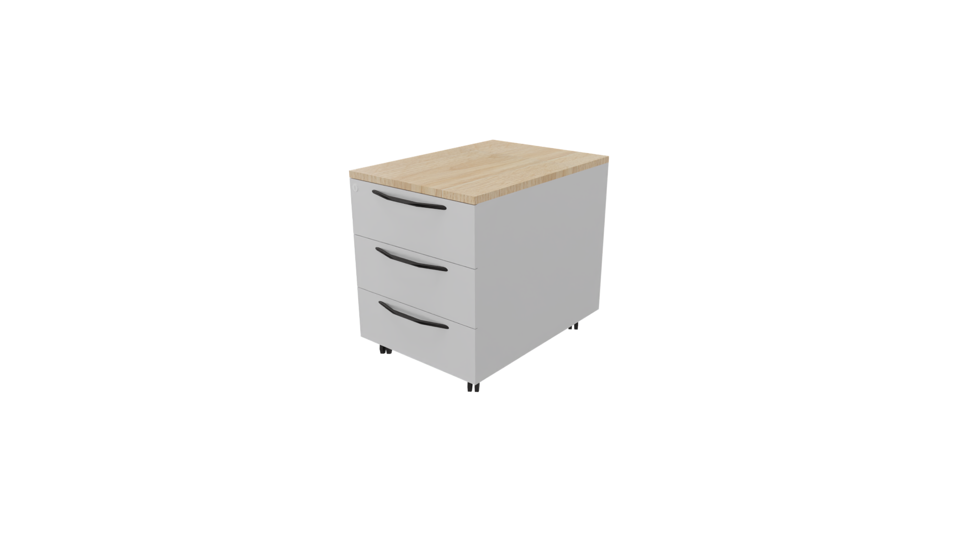 Verrijdbaar ladenblok 11511 - 44 x 60 x 58 cm. - Alu - Eiken licht afbeelding