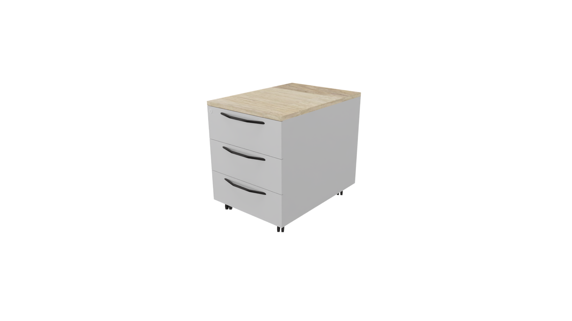 Verrijdbaar ladenblok 11511 - 44 x 60 x 58 cm. - Alu - Eiken YT49a afbeelding