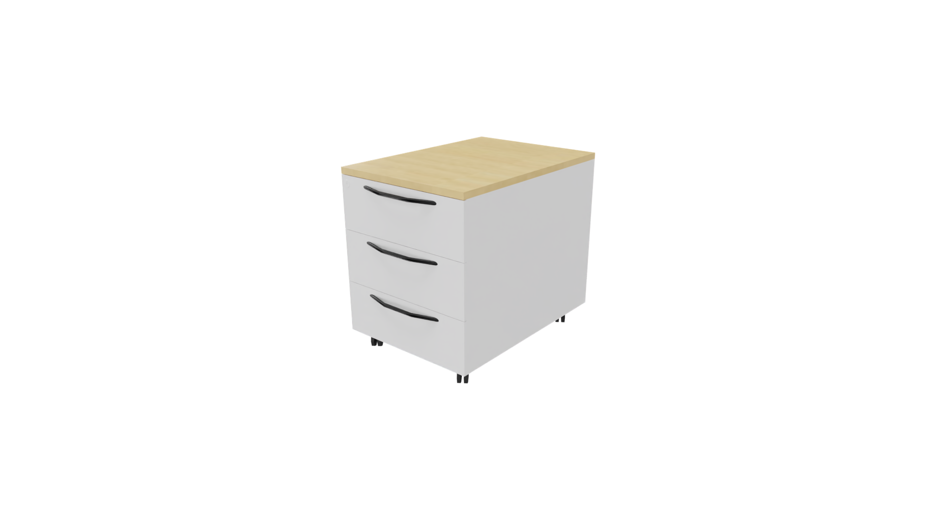 Verrijdbaar ladenblok 11511 - 44 x 60 x 58 cm. - Wit - Beuken afbeelding
